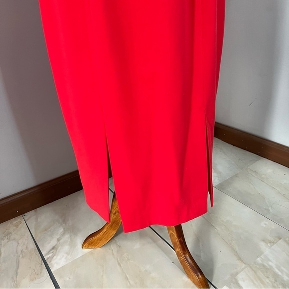 Black Halo Red Date Night Asymmetrical Dress Size 10 Cocktail Bodycon Midi Party - Picture 8 of 14